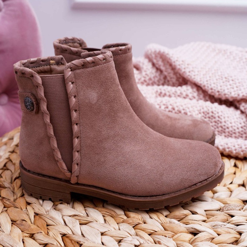 POPA Dječje čizme na ravnu petu Khaki Sicarro kaki 2