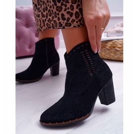 FP1 Ženske čizme na petu Suede Black Westema crna 2