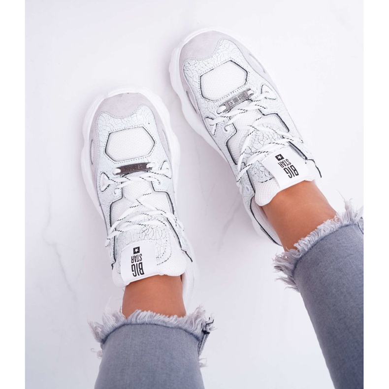 Ženske sportske cipele Big Star by Daniel Lopez White FF274430 bijela višebojan 1