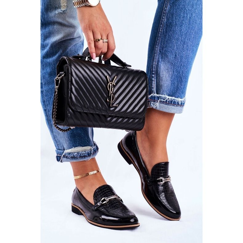 Ženske hlače Maciejka Lakirane mokasine crne 4099A-01 / 00-1 crna 1