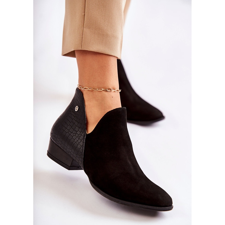 Ženske ravne čizme Maciejka kožna crna 04091-62 / 00-5 1