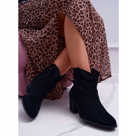 Ženske čizme na petu crne kaubojske čizme Maverick crna 2