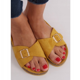 Medene scholki papuče 6103 Žuta žuta boja 1