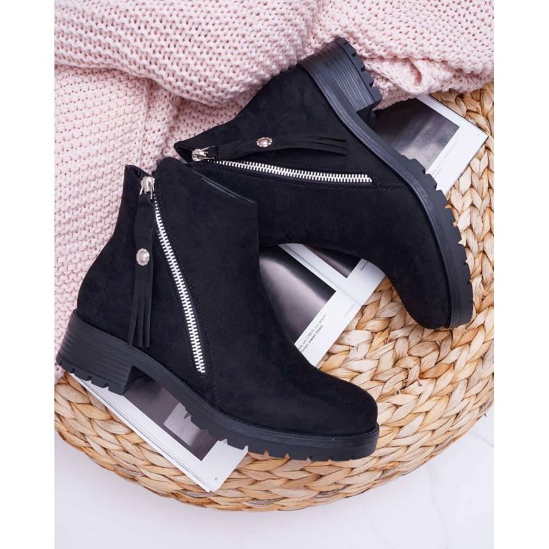 SEA Ženske čizme Topla antilop Dva klizača Crna Ohoo crno 1