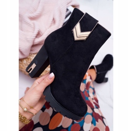 FE1 Ženske čizme na petu topla antilop M319 crna Midway crno 1