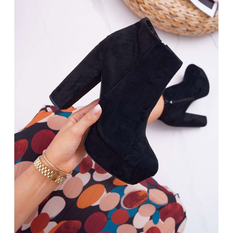 ADY Ženske čizme na petu i antilop antilop crna Celinne 2