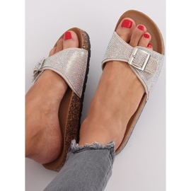 Bež scholki papuče s kamenjem L-1032 Bež 2