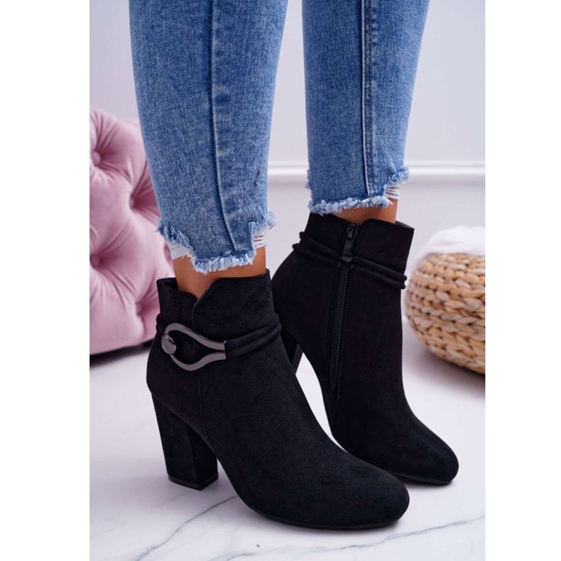 Ženske čizme na antilopu na visoku petu Tola S.Barski crno 2