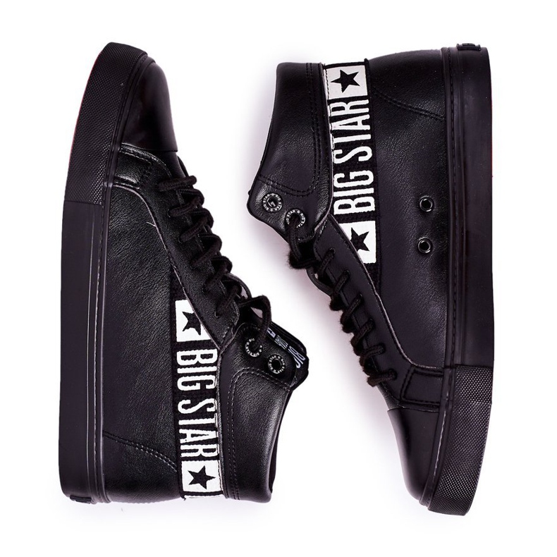 Big Star Muške tenisice niske velike zvijezde visoke crne EE174339 crna 1