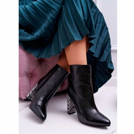 FJ1 Ženske čizme na motivu zmije s visokom potpeticom Crni Vernel crno 2