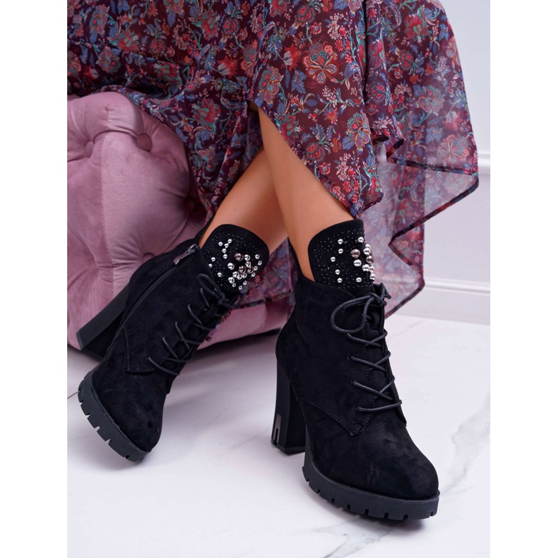 EVE Ženske čizme na petu i platforma Suede Black Fieste crna 2