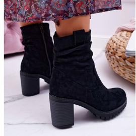 FB2 Ženske čizme na petu, antilop, crna Celma crno 2