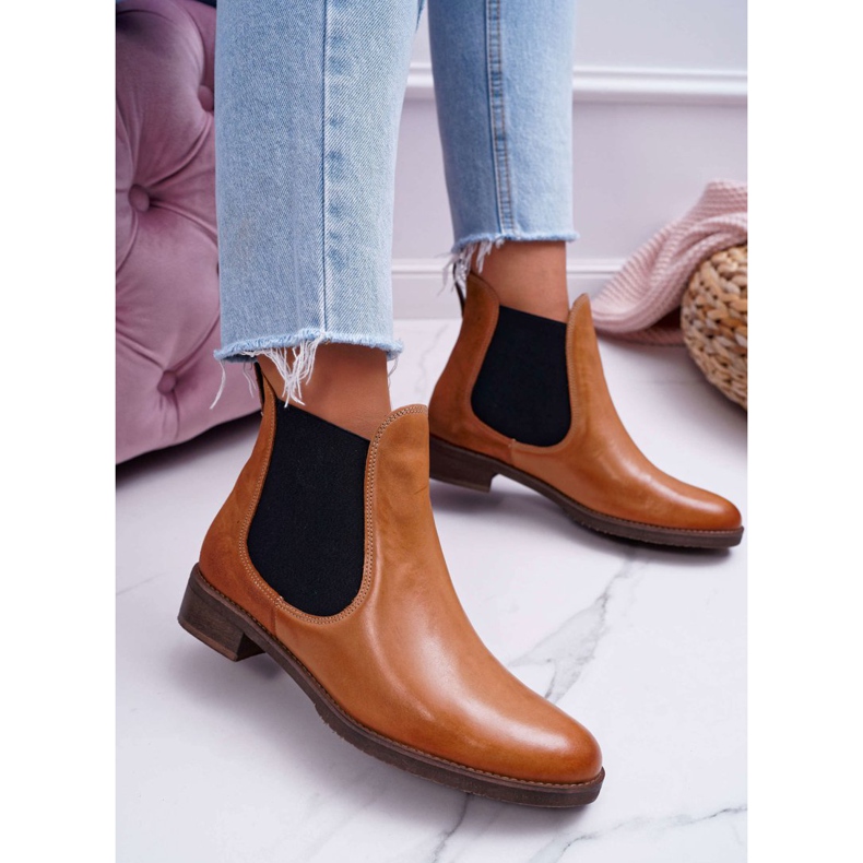 Ženske čizme Kožne čizme Jodhpur Maciejka Camel 04359 smeđa 1