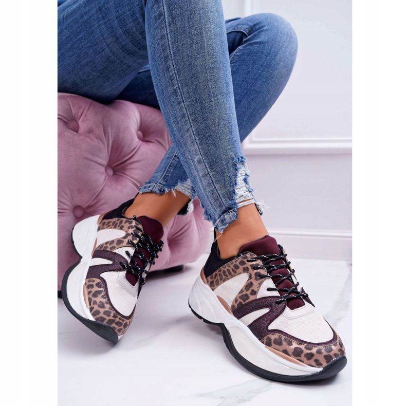 Ženske sportske cipele Burgundy Snake Skin Larey crvena 1