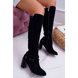 Ženske čizme na petu antilop Big Star EE274520 crna 2