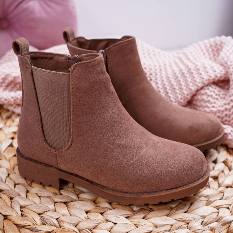 POPA Dječje čizme s ravnom petom Khaki Mergolo kaki 2