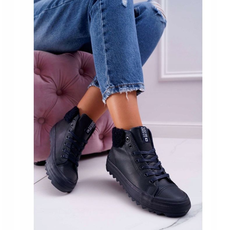 Ženske tenisice Big Star High Warm Navy EE274147 mornarsko plava 2