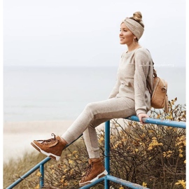 Ženske sportske cipele Big Star High Camel EE274224 smeđa 1