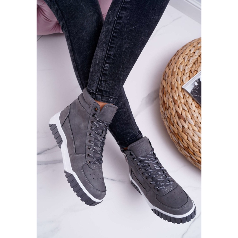 Ženske sportske cipele Big Star High Grey EE274222 siva 2
