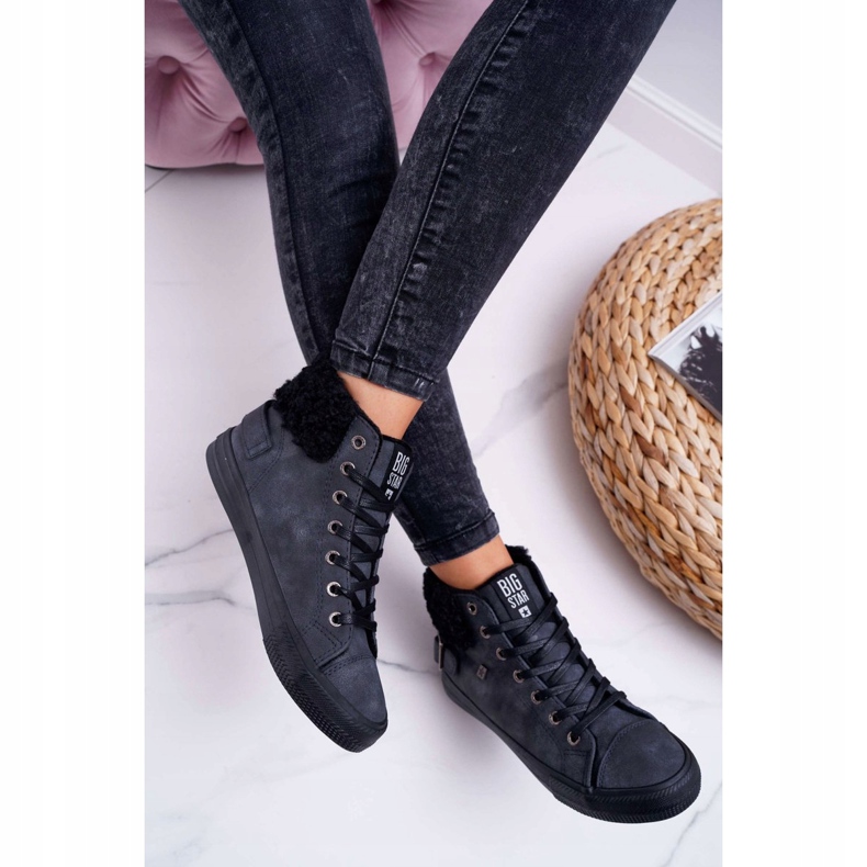 Ženske tenisice Big Star High Warm Black EE274080 crna 2