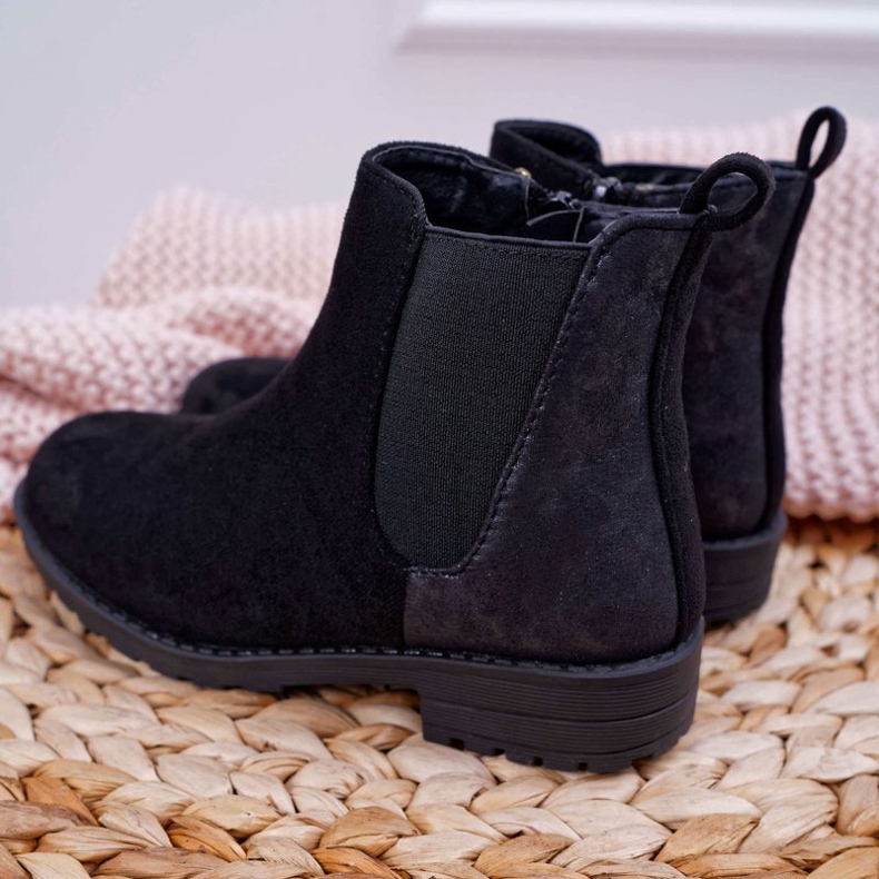 POPA Mlade čizme na ravnu petu Mergolo crna 2