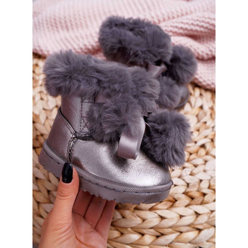 FRROCK Dječje tople čizme Tamnosive snježne čizme Roofy siva 2