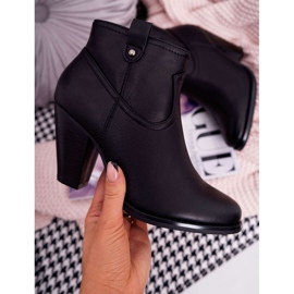 BUGO Ženske čizme na petu crni Memphis crna 1