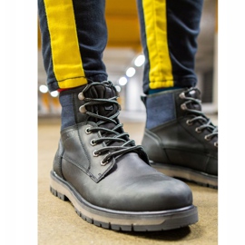 Muške čizme za planinarenje Kožne Big Star crne EE174267 crna 1