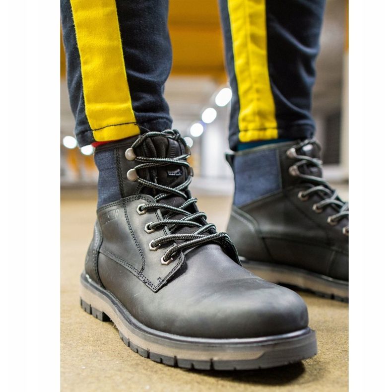 Muške čizme za planinarenje Kožne Big Star crne EE174267 crna 1