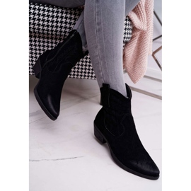 BUGO Ženske kaubojske čizme antilop crne ferders crno 2