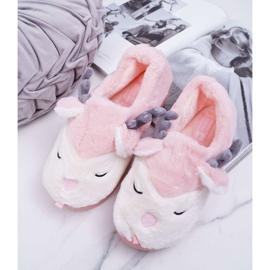 BUGO Ženske papuče s krznom, sob, ruža sobova ružičasta 1