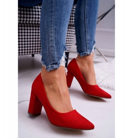 Ženske pumpe na stupu od antilop crvene boje crvena 1