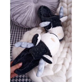 FRID Ženske papuče s krznom Crni sobovi Deff crna 2