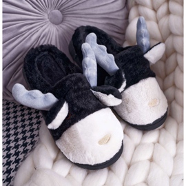 FRID Ženske papuče s krznom Crni sobovi Deff crna 1