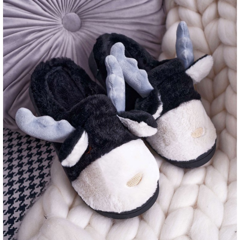 FRID Ženske papuče s krznom Crni sobovi Deff crna 1