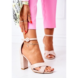 PS1 Ženske sandale na petu Suede Bež Telmen 2