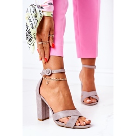 PS1 Ženske sandale na petu, antilop, siva Telmen 2