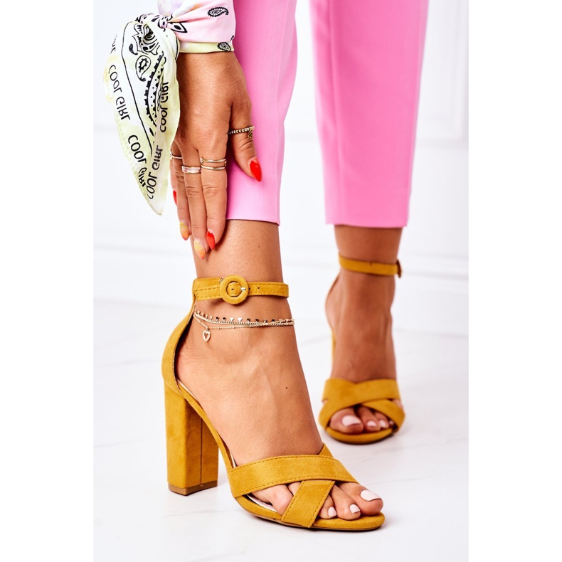 PS1 Ženske sandale na petu, antilop, žuta Telmen žuta boja 2