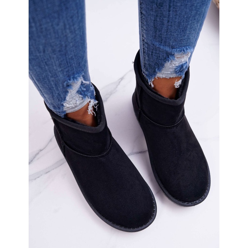 FRJ Ženske crne čizme Borneo s toplim snijegom crna 2