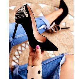 Ženske crne pumpe Suede Party Pacardo crna 1