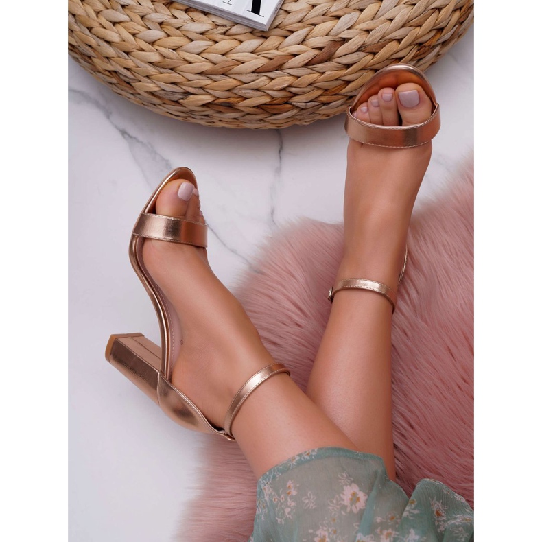 SEA Klasične ženske sandale na petu šampanjac Fidži ružičasta 1