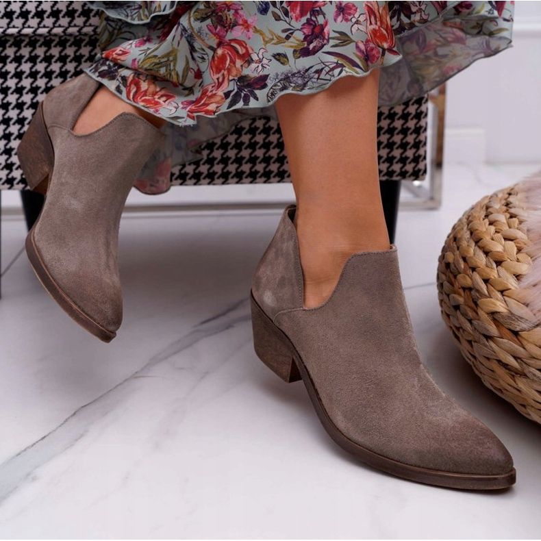 Nicole Ženske proljetne kožne čizme Cappuccino Anabella bež 2