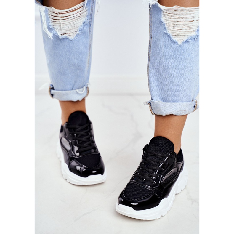 BUGO Ženske sportske cipele lakirane crne Wenson crna 2