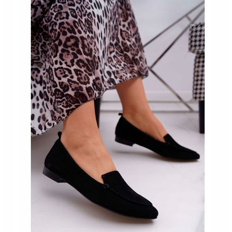 Nicole Ženske natikače Suede Kožne natikače crne Homny crna 1