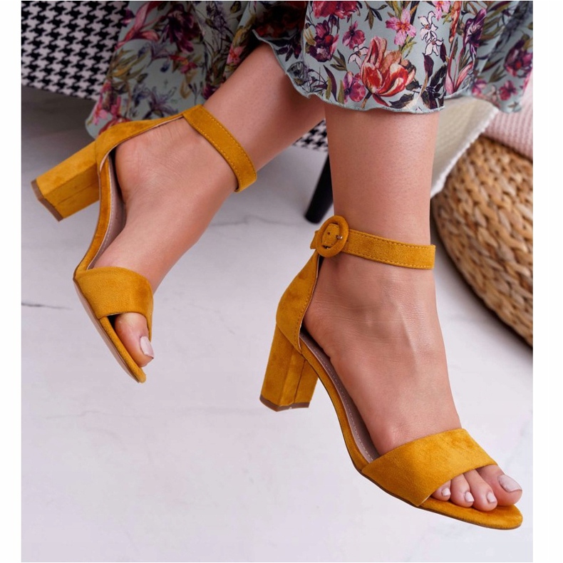 EVE Ženske sandale na petu, antilop, žuta Lexi žuta boja 2