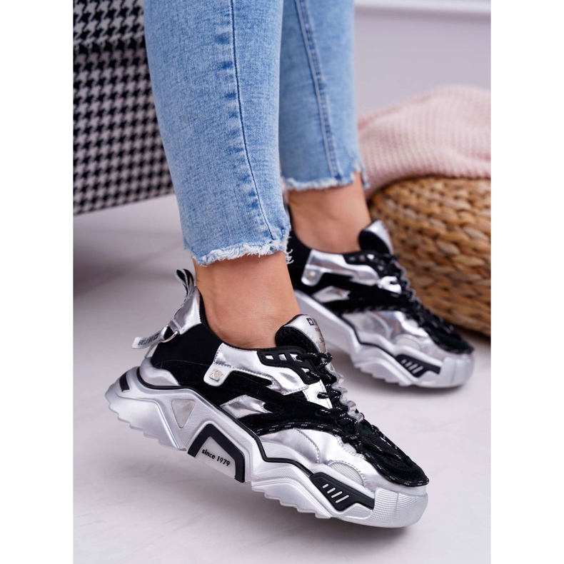 Ženske sportske cipele Big Star by Daniel Lopez Crna srebrna FF274A527 crno siva 1