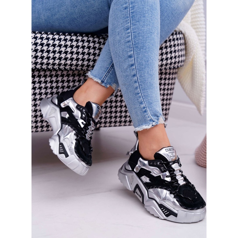 Ženske sportske cipele Big Star by Daniel Lopez Crna srebrna FF274A527 siva 2