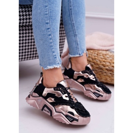 Ženske sportske cipele Big Star Daniel Lopez crno -zlatne FF274A528 crna žuta boja 1