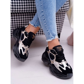 Ženske sportske cipele Big Star Daniel Lopez crno -zlatne FF274A524 crna žuta boja 2