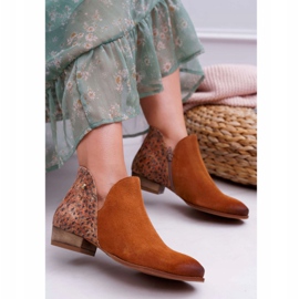 Ženske ravne čizme Maciejka proljetna koža crvena 04091-49 smeđa 1